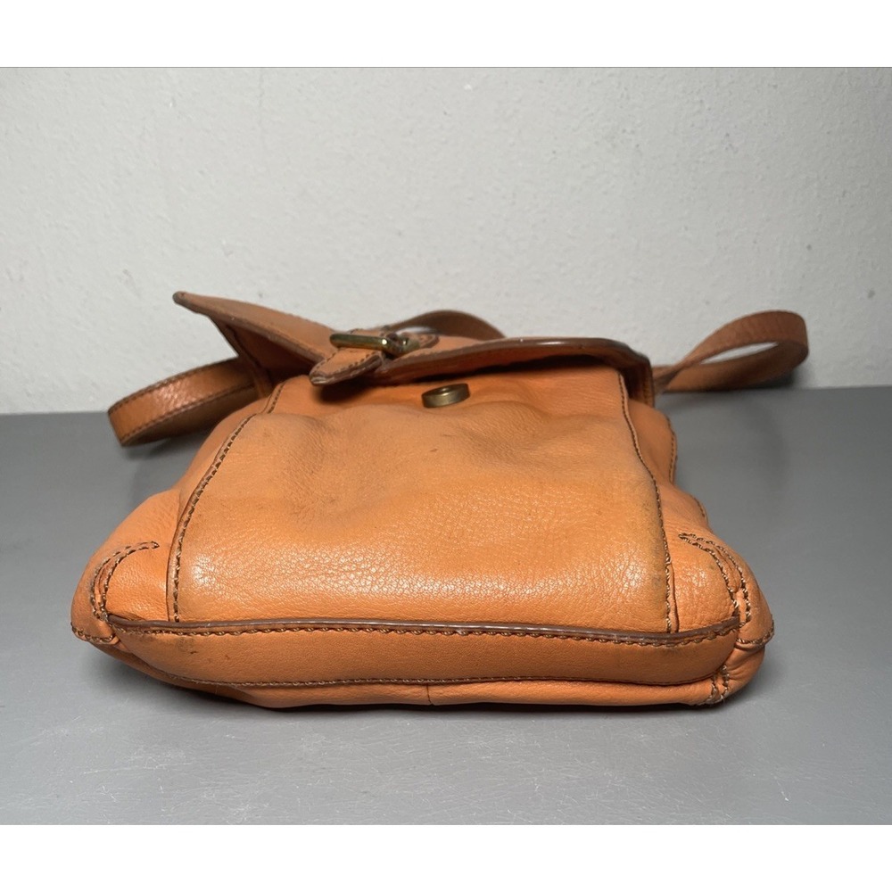 Fossil Long Live Vintage Reissue Flap Crossbody bag soft Orange Cowhide leather - Picture 4 of 14